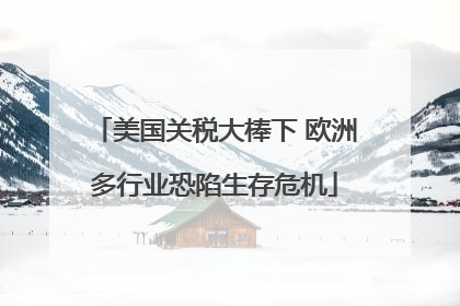 美国关税大棒下 欧洲多行业恐陷生存危机